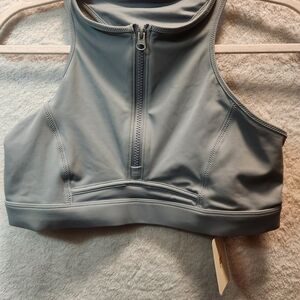Fabletics Swimtop Womens L/10 Gray zip